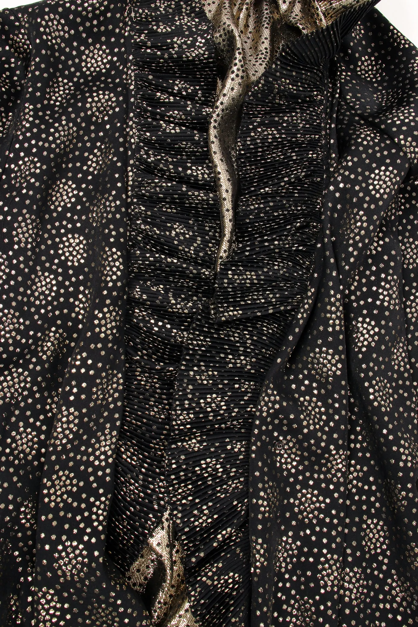 1982 A/W Lamé Dot Ruffle Blouse & Skirt Set