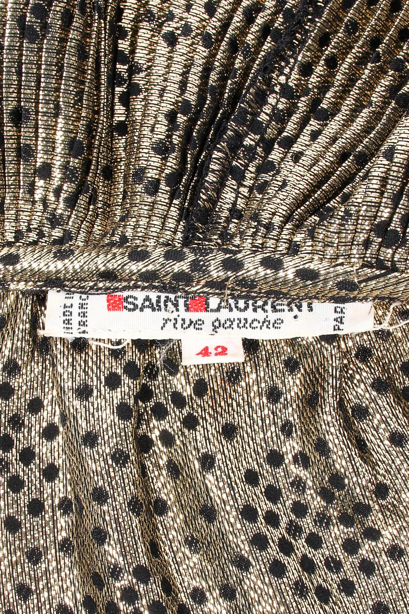 1982 A/W Lamé Dot Ruffle Blouse & Skirt Set