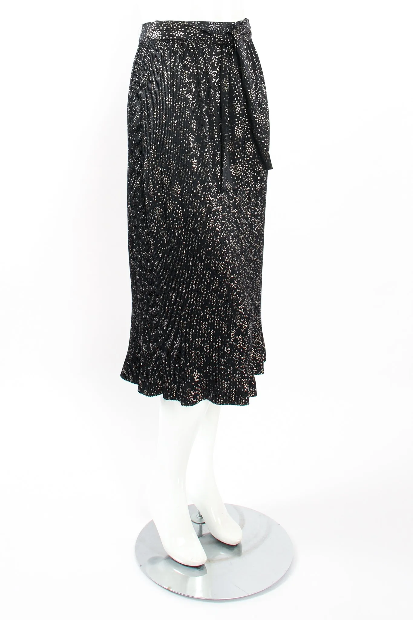 1982 A/W Lamé Dot Ruffle Blouse & Skirt Set