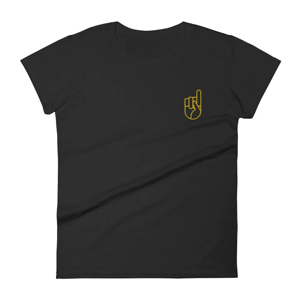 Black and Gold Embroidered Women's Tee