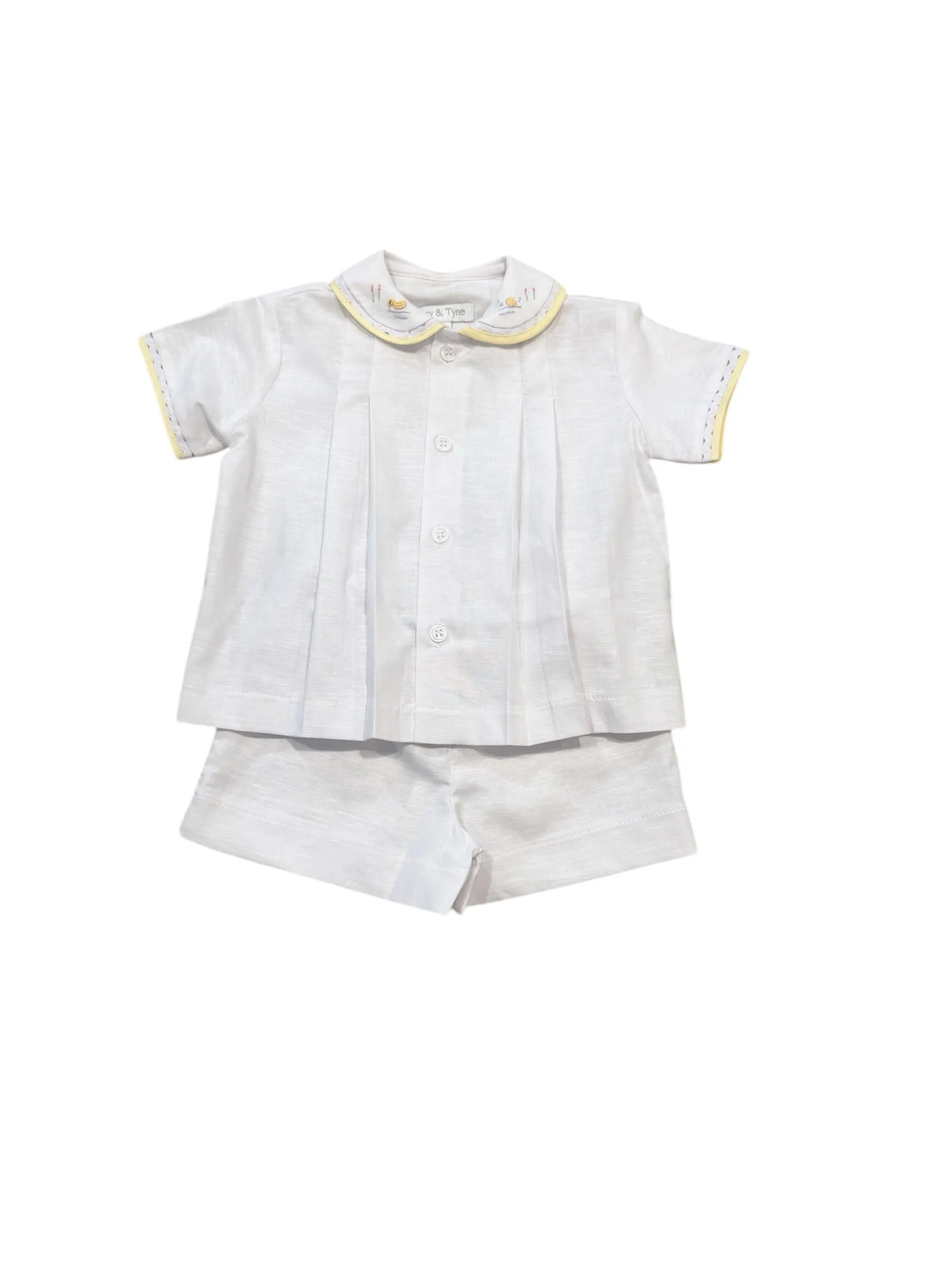 Boys Embroidered Duck Short Set
