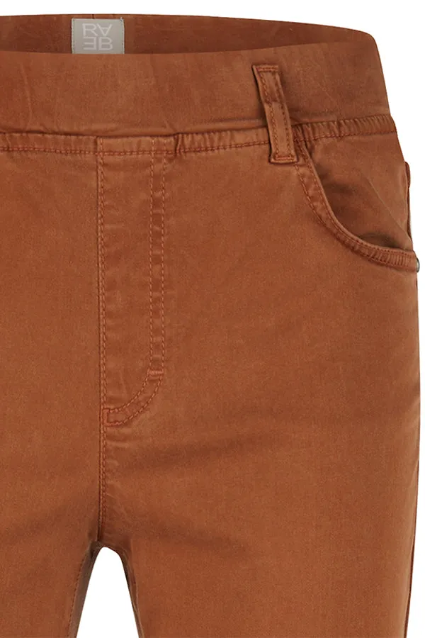 CAMEL ELASTIC WAIST SKINNY TROUSERS