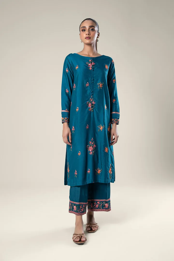 Maria.B | 2 Pc Embroidered Khaddi Silk Suit '24 | MB-WF24-13