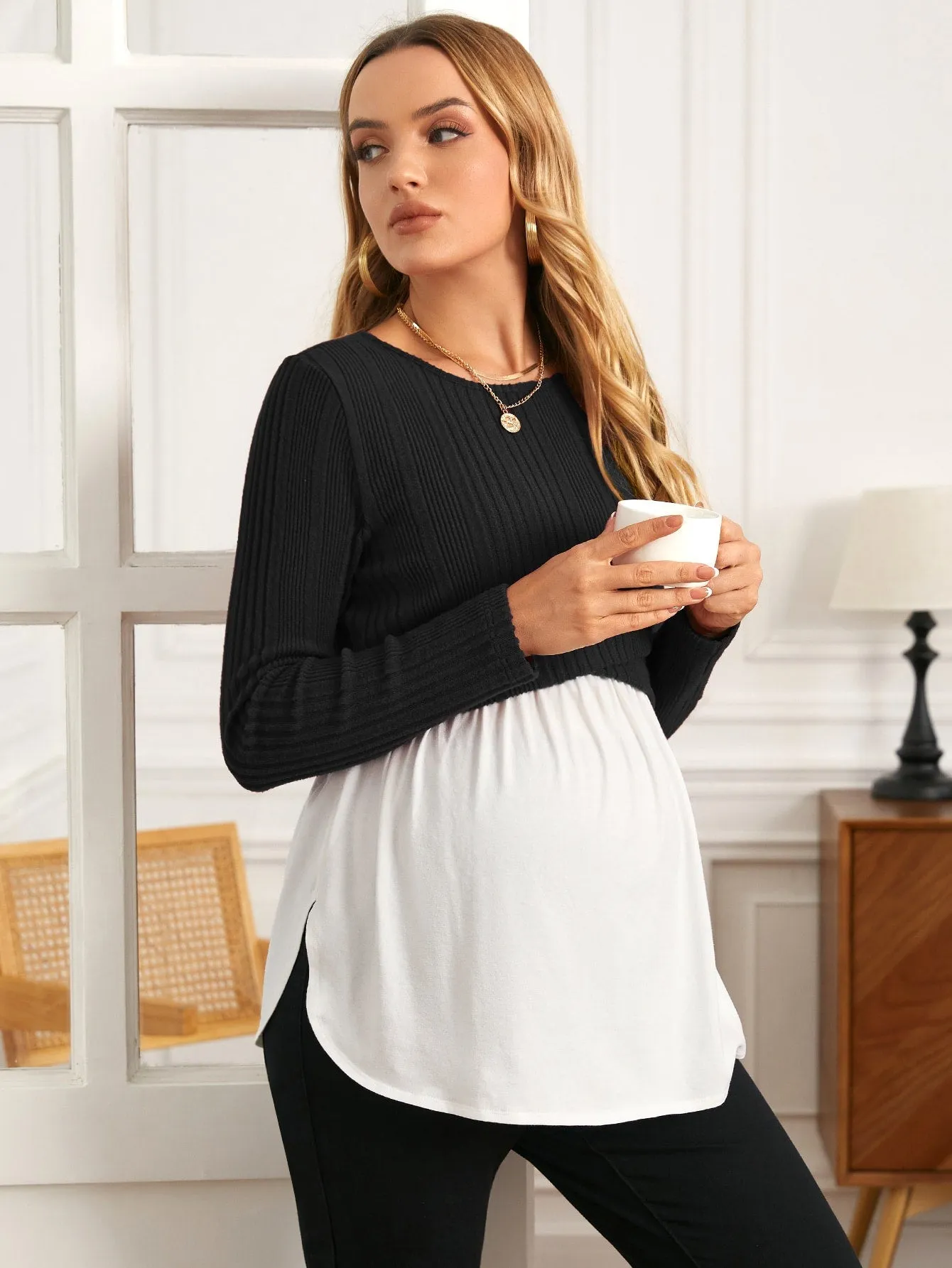 Maternity Cross Wrap 2 In 1 Nursing Tee