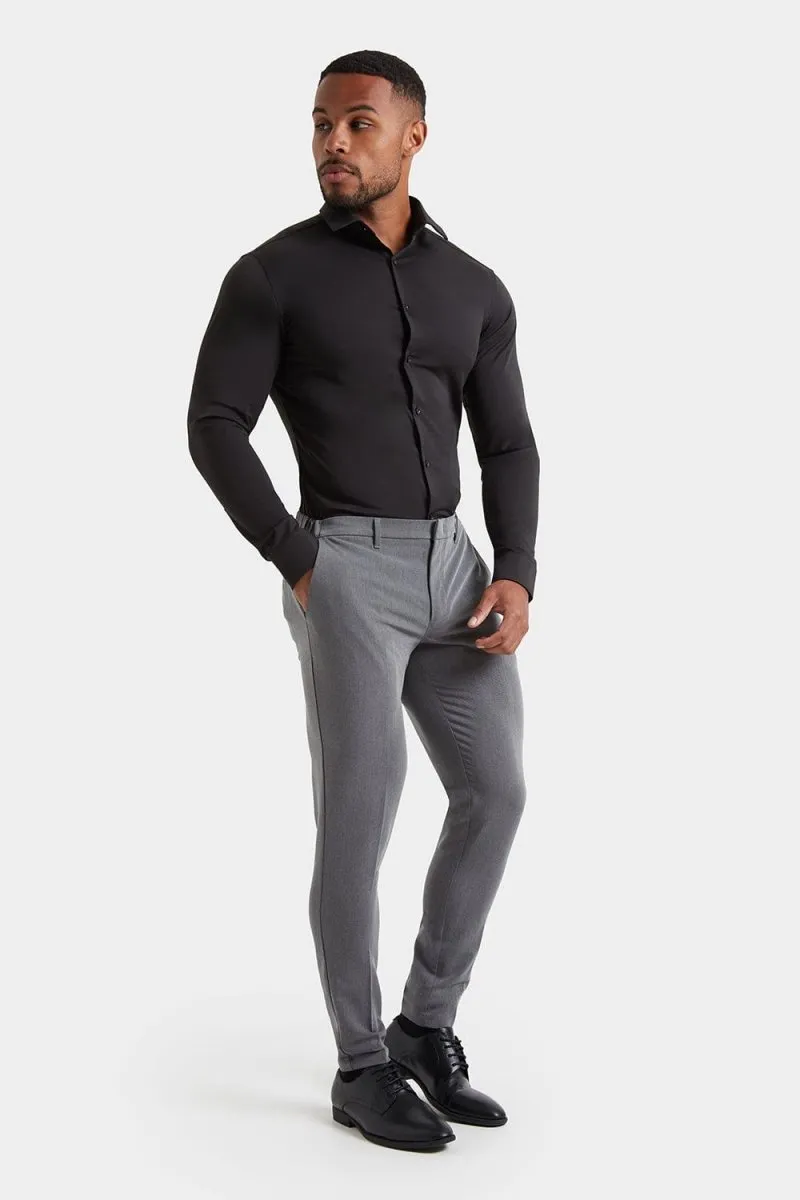 Muscle Fit Essential Trousers in Charcoal