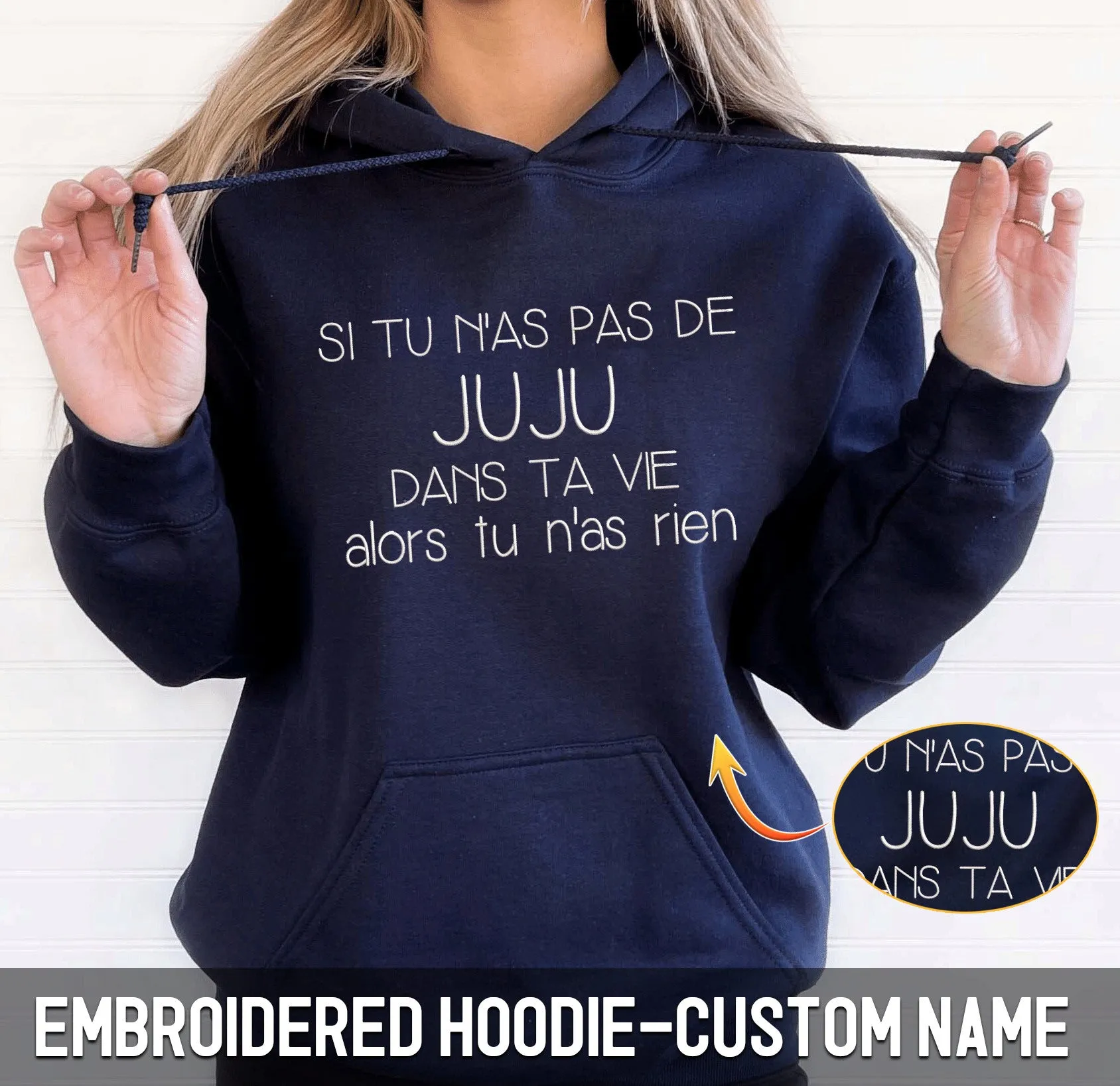 Personnaliser - Moi Embroidered Sweatshirt   Hoodie