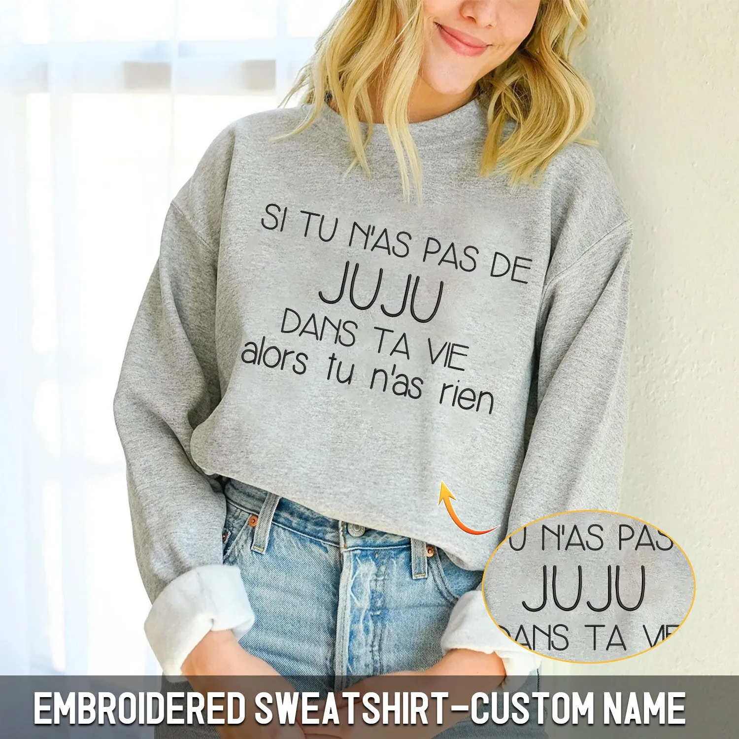 Personnaliser - Moi Embroidered Sweatshirt   Hoodie