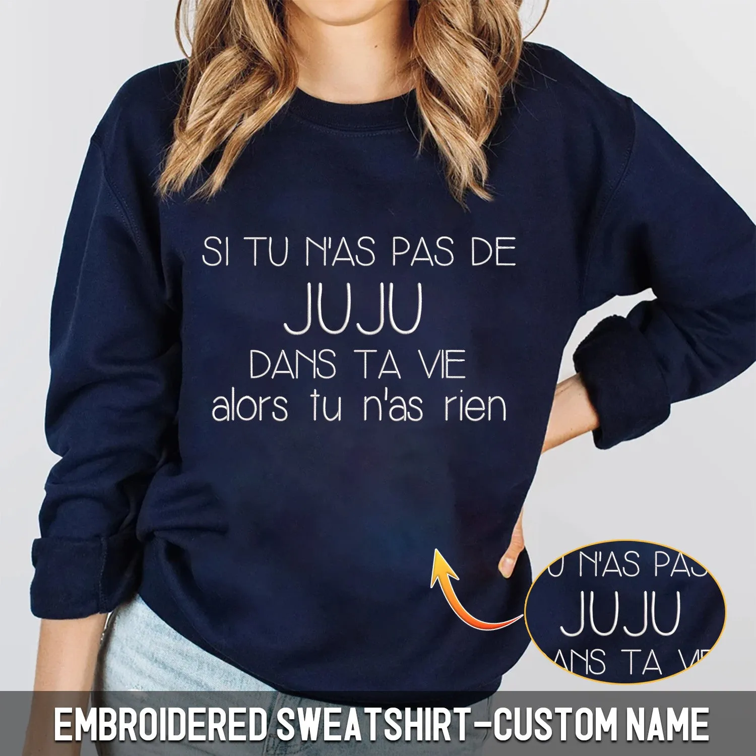 Personnaliser - Moi Embroidered Sweatshirt   Hoodie
