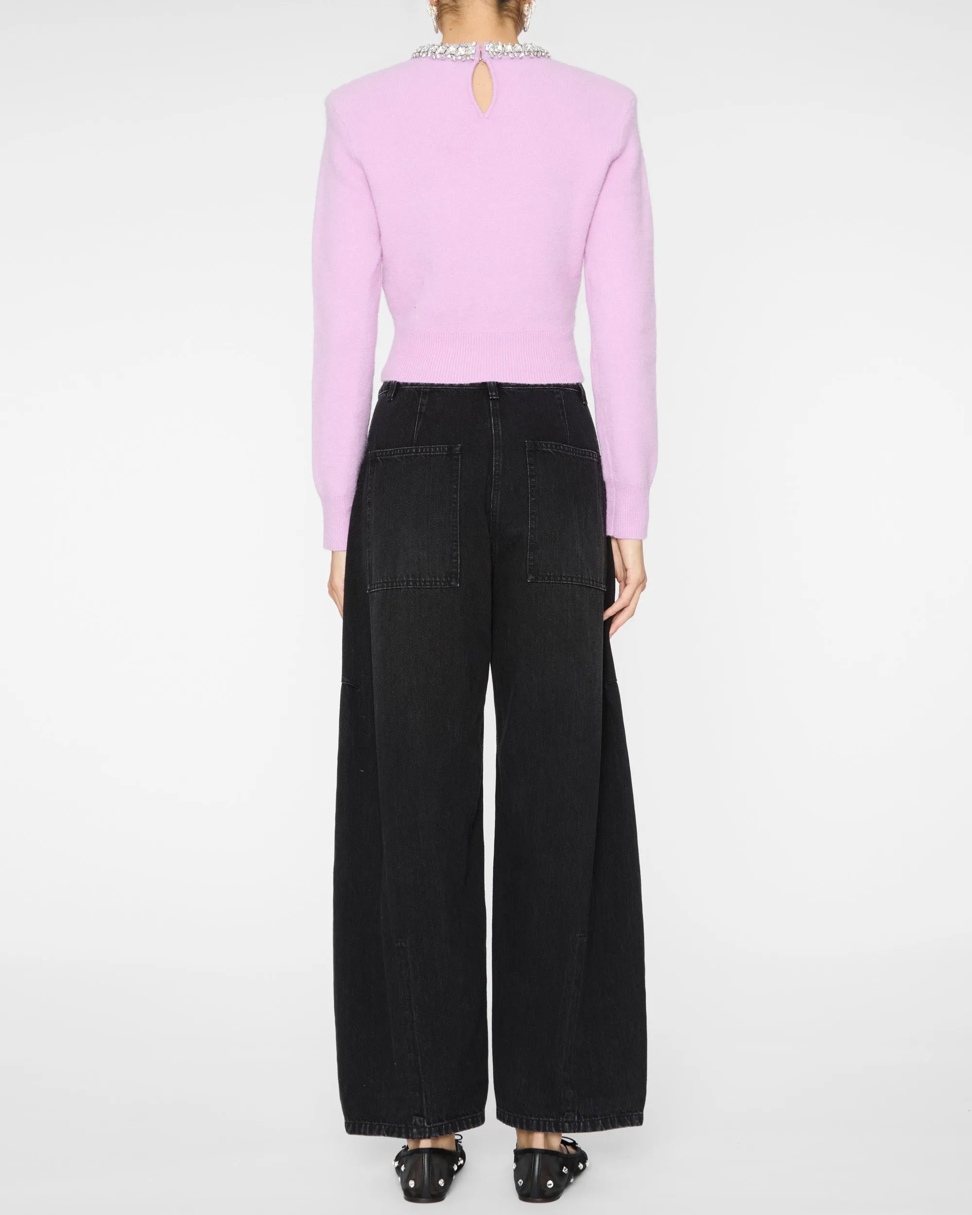 Pink Embellished Knit Top