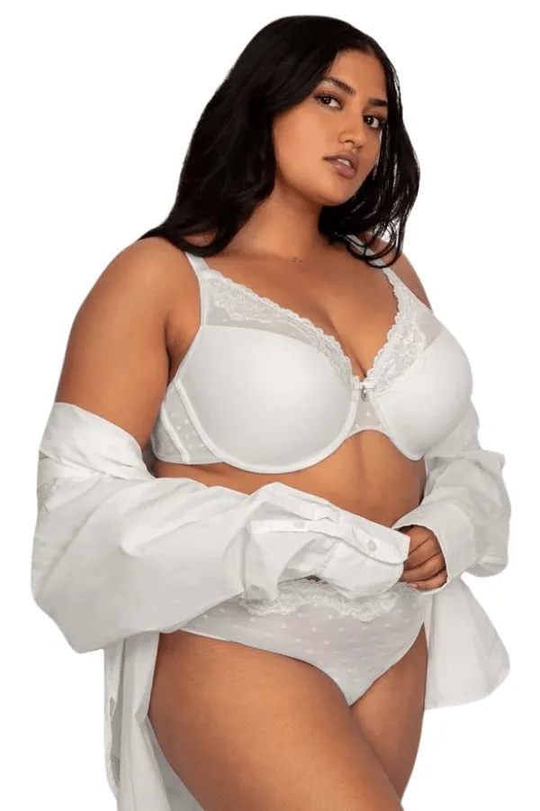 Sheer Whisper Plunge T-Shirt Bra - White