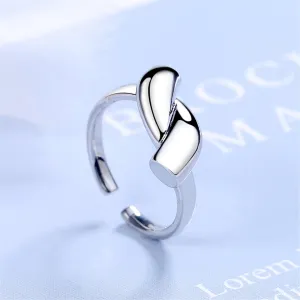 Silver-Plated Geometric Open Ring