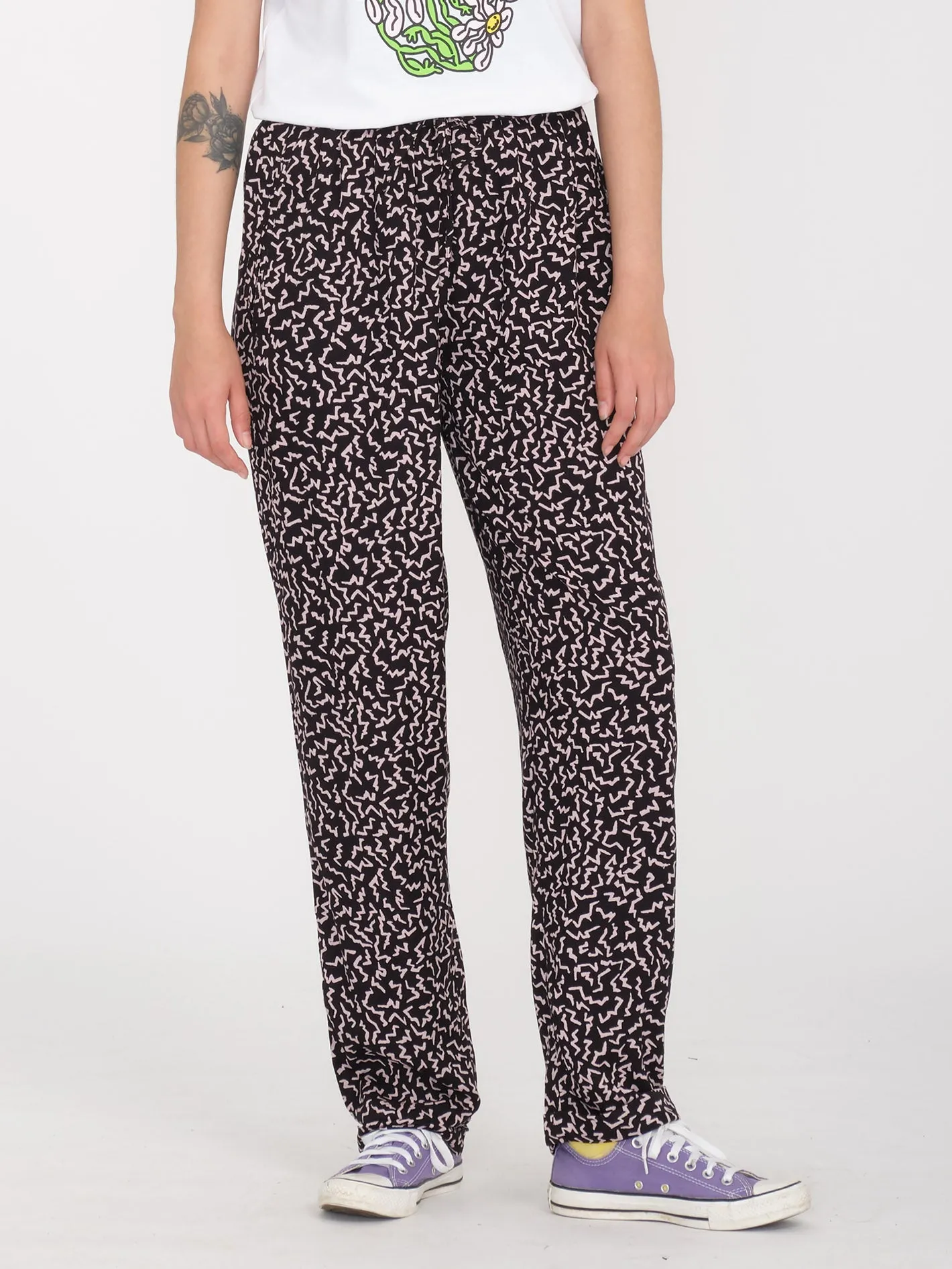 Surfpunk Elastic Waist Trousers - BLACK