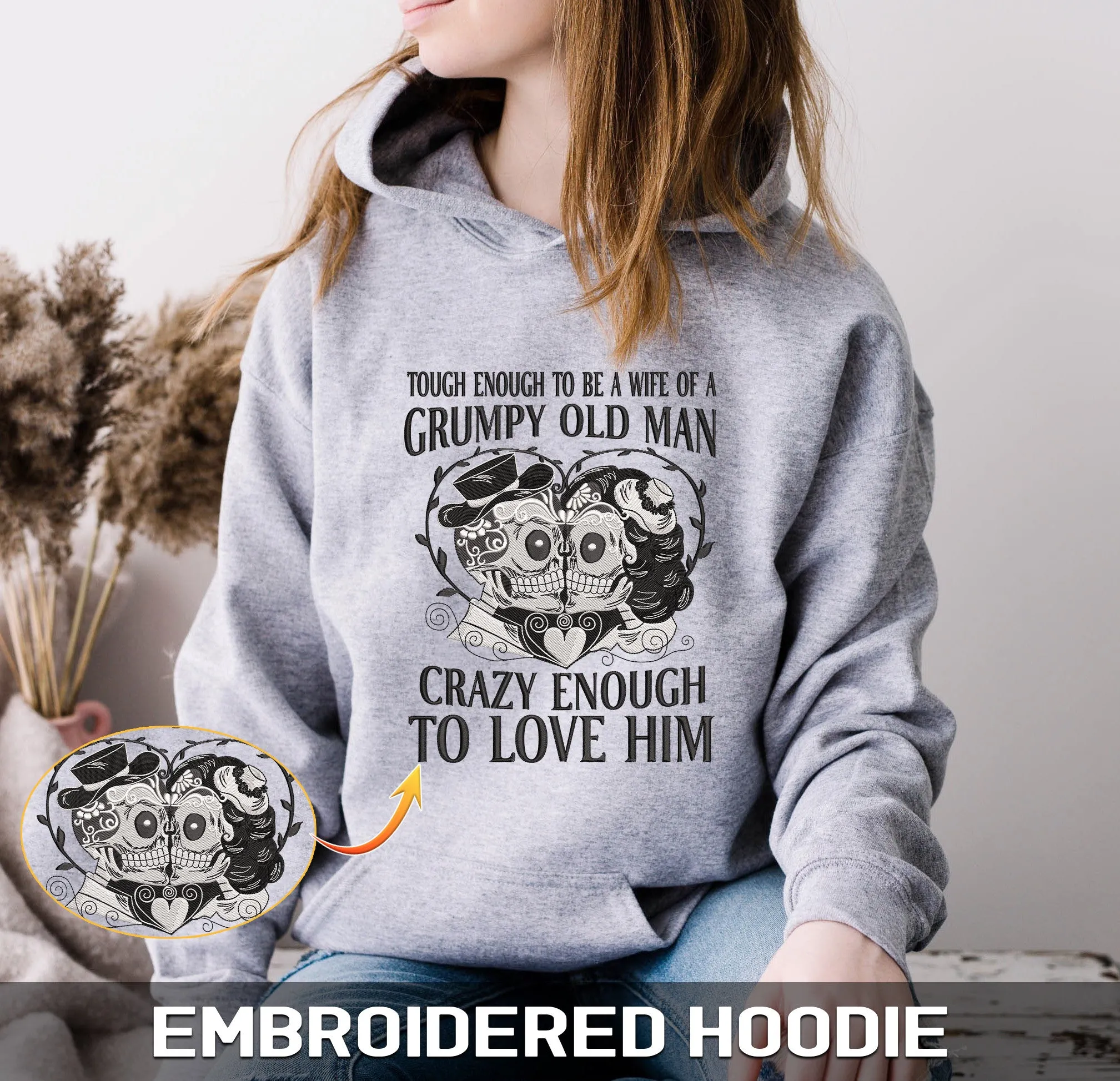 To Love Him Embroidered Sweatshirt   Hoodie