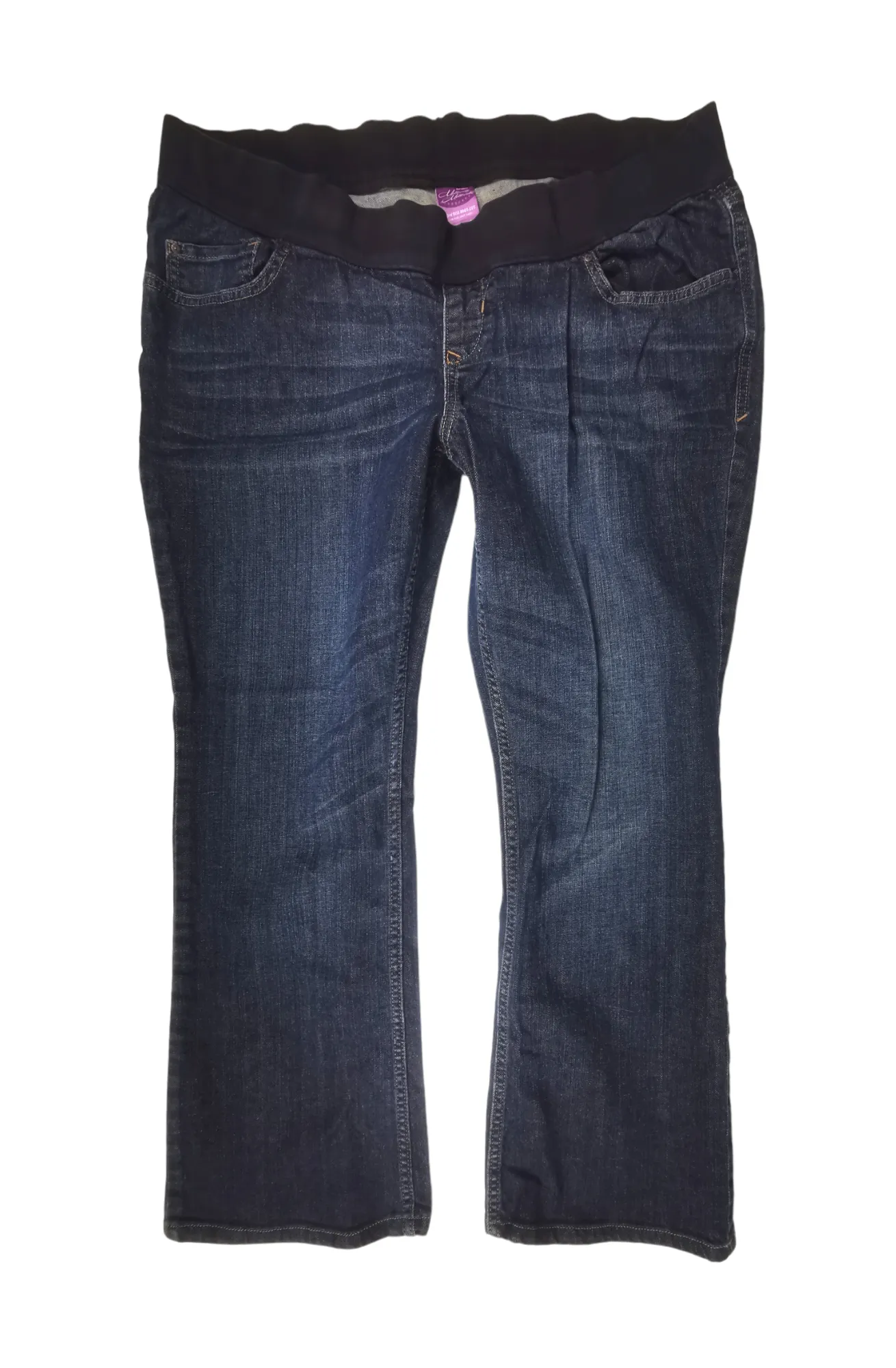 WOMENS PLUS SIZE 16 - OLD NAVY MATERNITY, Low Rise Jeans, Boot-cut, Underbelly Demi Panel VGUC B11